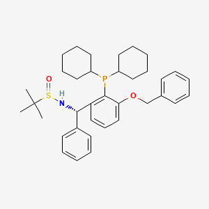 (R)-N-((S)-(3-(Benzyloxy)-2-(dicyclohexylphosphanyl)phenyl)(phenyl)methyl)-2-methylpropane-2-sulfinamide