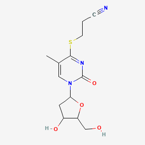 3-[1-[4-Hydroxy-5-(hydroxymethyl)oxolan-2-yl]-5-methyl-2-oxopyrimidin-4-yl]sulfanylpropanenitrile