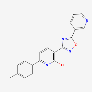 molecular formula C20H16N4O2 B1208890 3-[2-Methoxy-6-(4-methylphenyl)-3-pyridinyl]-5-(3-pyridinyl)-1,2,4-oxadiazole 