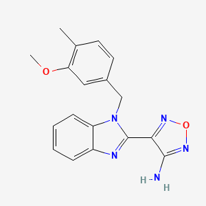 molecular formula C18H17N5O2 B1208898 4-[1-[(3-Methoxy-4-methylphenyl)methyl]-2-benzimidazolyl]-1,2,5-oxadiazol-3-amine 