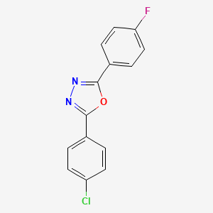 molecular formula C14H8ClFN2O B1208899 2-(4-Chlorophenyl)-5-(4-fluorophenyl)-1,3,4-oxadiazole 
