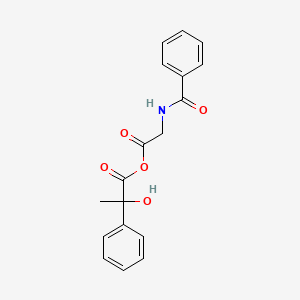 molecular formula C18H17NO5 B1208908 Benzoylglycylphenyllactate CAS No. 3675-74-9