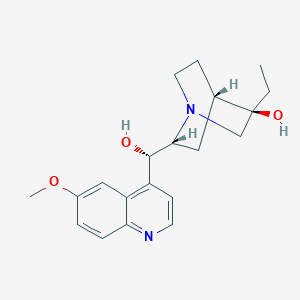 molecular formula C20H26N2O3 B1208924 (3R,4S,6R)-3-Ethyl-6-[(S)-hydroxy-(6-methoxyquinolin-4-yl)methyl]-1-azabicyclo[2.2.2]octan-3-ol CAS No. 85405-60-3