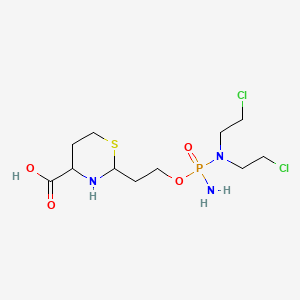 molecular formula C11H22Cl2N3O4PS B1208927 2-[2-[amino-[bis(2-chloroethyl)amino]phosphoryl]oxyethyl]-1,3-thiazinane-4-carboxylic acid CAS No. 111606-88-3