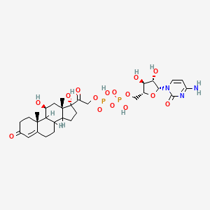 molecular formula C30H43N3O15P2 B1208941 1beta-D-Arabinofuranosylcytosine-5'-diphosphate cortisol CAS No. 75252-37-8