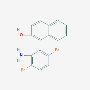 molecular formula C16H11Br2NO B12089583 1-(2-Amino-3,6-dibromophenyl)naphthalen-2-ol 