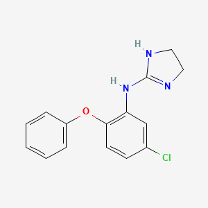 molecular formula C15H14ClN3O B1208962 1H-Imidazol-2-amine, N-(5-chloro-2-phenoxyphenyl)-4,5-dihydro- CAS No. 76841-00-4