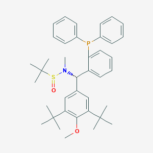 molecular formula C39H50NO2PS B12089633 (R)-N-((S)-(3,5-Di-tert-butyl-4-methoxyphenyl)(2-(diphenylphosphanyl)phenyl)methyl)-N,2-dimethylpropane-2-sulfinamide 