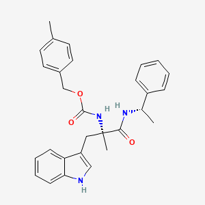 molecular formula C29H31N3O3 B1208968 (4-methylphenyl)methyl N-[(2R)-3-(1H-indol-3-yl)-2-methyl-1-oxo-1-[[(1S)-1-phenylethyl]amino]propan-2-yl]carbamate CAS No. 159672-36-3