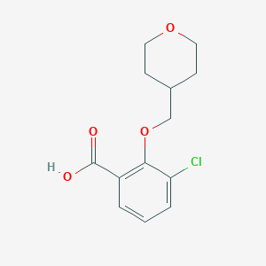 3-Chloro-2-[(oxan-4-yl)methoxy]benzoic acid