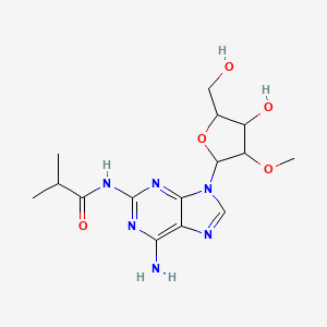 molecular formula C15H22N6O5 B12089728 N-[6-amino-9-[4-hydroxy-5-(hydroxymethyl)-3-methoxyoxolan-2-yl]purin-2-yl]-2-methylpropanamide 