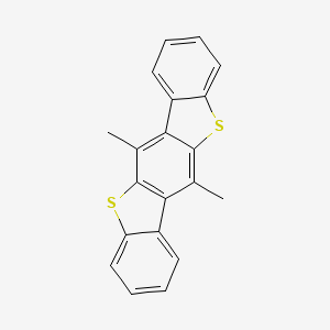 molecular formula C20H14S2 B1208976 Benzo(1,2-b:4,5-b')bis(1)benzothiophene, 6,12-dimethyl- CAS No. 37750-86-0