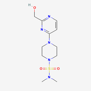 molecular formula C11H19N5O3S B1208977 4-[2-(Hydroxymethyl)pyrimidin-4-YL]-N,N-dimethylpiperazine-1-sulfonamide CAS No. 140687-51-0
