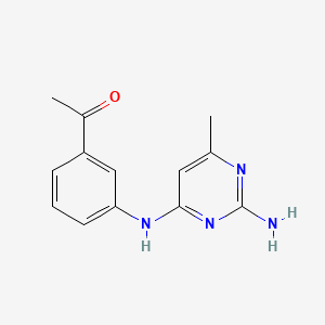 molecular formula C13H14N4O B1208979 2-Amino-4-(3-acetylphenyl)amino-6-methylpyrimidine CAS No. 180741-03-1