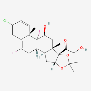 1-(2-Chloro-4b,12-difluoro-5-hydroxy-4a,6a,8,8-tetramethyl-4a,4b,5,6,6a,9a,10,10a,10b,11-decahydro-6bH,8H-naphtho[2',1':4,5]indeno[1,2-d][1,3]dioxol-6b-yl)-2-hydroxyethan-1-one