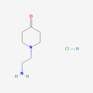 molecular formula C7H15ClN2O B12089897 1-(2-Aminoethyl)piperidin-4-one hydrochloride 