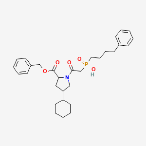 (4S)-4-Cyclohexyl-1-[[hydroxy(4-phenylbutyl)phosphinyl]acetyl]-L-Proline Phenylmethyl Ester