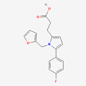 molecular formula C18H16FNO3 B1208994 3-[5-(4-Fluorophenyl)-1-(2-furanylmethyl)-2-pyrrolyl]propanoic acid 