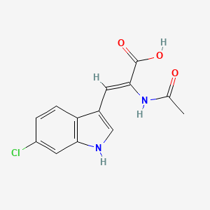 molecular formula C13H11ClN2O3 B12089947 (E)-2-Acetamido-3-(6-chloro-1H-indol-3-yl)acrylic acid 