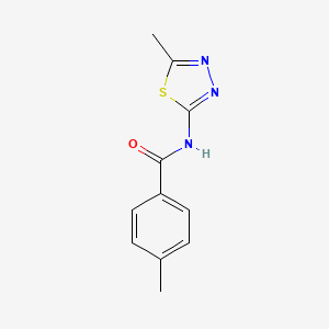 molecular formula C11H11N3OS B1209003 4-methyl-N-(5-methyl-1,3,4-thiadiazol-2-yl)benzamide 