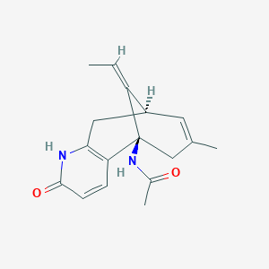 molecular formula C17H20N2O2 B1209007 N-[(1R,9R,13Z)-13-ethylidene-11-methyl-5-oxo-6-azatricyclo[7.3.1.02,7]trideca-2(7),3,10-trien-1-yl]acetamide 