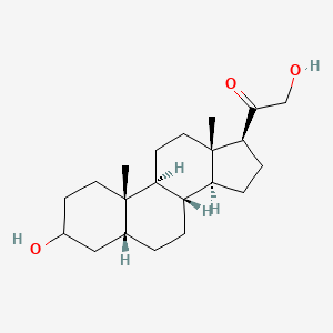 molecular formula C21H34O3 B1209012 2-hydroxy-1-[(5R,8R,9S,10S,13S,14S,17S)-3-hydroxy-10,13-dimethyl-2,3,4,5,6,7,8,9,11,12,14,15,16,17-tetradecahydro-1H-cyclopenta[a]phenanthren-17-yl]ethanone 