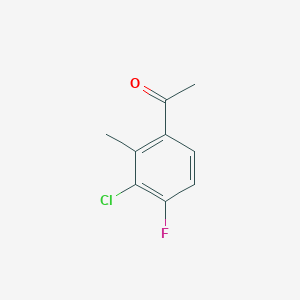 molecular formula C9H8ClFO B12090211 Ethanone, 1-(3-chloro-4-fluoro-2-methylphenyl)- CAS No. 154258-08-9