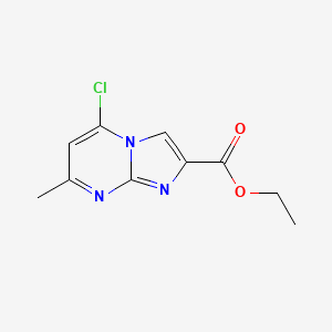 molecular formula C10H10ClN3O2 B12090356 Ethyl 5-chloro-7-methylimidazo[1,2-a]pyrimidine-2-carboxylate CAS No. 134044-64-7