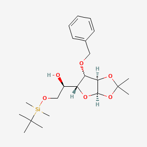 molecular formula C22H36O6Si B12090378 alpha-D-Glucofuranose, 6-O-[(1,1-dimethylethyl)dimethylsilyl]-1,2-O-(1-methylethylidene)-3-O-(phenylmethyl)- CAS No. 106445-04-9