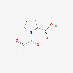 molecular formula C8H11NO4 B12090425 1-(2-Oxopropanoyl)pyrrolidine-2-carboxylic acid 