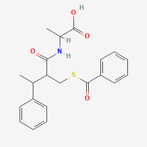 2-[[2-(Benzoylsulfanylmethyl)-3-phenylbutanoyl]amino]propanoic acid