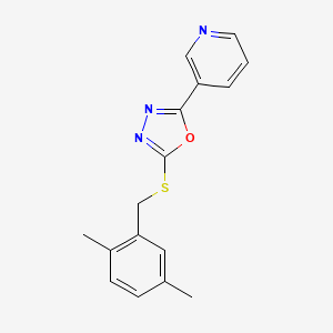 2-[(2,5-Dimethylphenyl)methylthio]-5-(3-pyridinyl)-1,3,4-oxadiazole