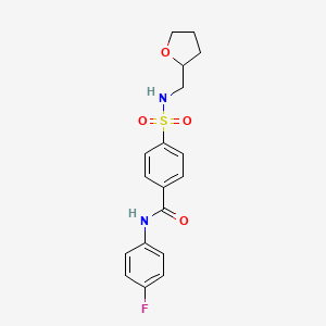molecular formula C18H19FN2O4S B1209063 N-(4-fluorophenyl)-4-(2-oxolanylmethylsulfamoyl)benzamide 