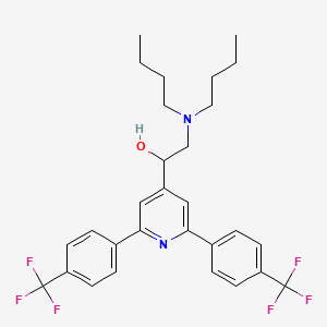 molecular formula C29H32F6N2O B1209079 1-[2,6-Bis[4-(trifluoromethyl)phenyl]-4-pyridyl]-2-(dibutylamino)ethanol CAS No. 68686-54-4