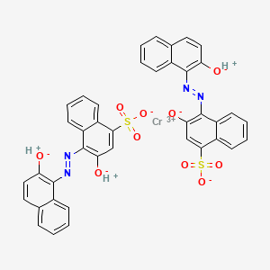 molecular formula C40H25CrN4O10S2 B1209084 Trihydrogen bis(3-hydroxy-4-((2-hydroxy-1-naphthyl)azo)naphthalene-1-sulphonato(3-))chromate(3-) CAS No. 19154-31-5