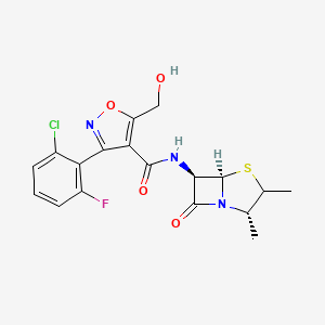 3-(2-chloro-6-fluorophenyl)-N-[(2S,5R,6R)-2,3-dimethyl-7-oxo-4-thia-1-azabicyclo[3.2.0]heptan-6-yl]-5-(hydroxymethyl)-1,2-oxazole-4-carboxamide