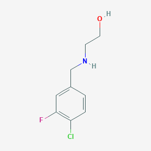 molecular formula C9H11ClFNO B12090868 2-{[(4-Chloro-3-fluorophenyl)methyl]amino}ethan-1-ol 