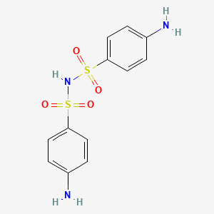 molecular formula C12H13N3O4S2 B1209093 Benzenesulfonamide, 4-amino-N-((4-aminophenyl)sulfonyl)- CAS No. 6402-89-7