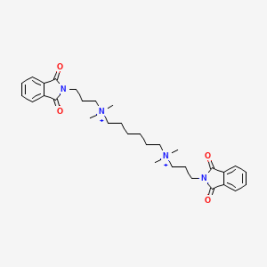 molecular formula C32H44N4O4+2 B1209095 3-(1,3-Dioxoisoindol-2-yl)propyl-[6-[3-(1,3-dioxoisoindol-2-yl)propyl-dimethylazaniumyl]hexyl]-dimethylazanium 
