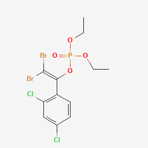 molecular formula C12H13Br2Cl2O4P B1209099 Phosphoric acid, 2,2-dibromo-1-(2,4-dichlorophenyl)ethenyl diethyl ester CAS No. 42136-31-2