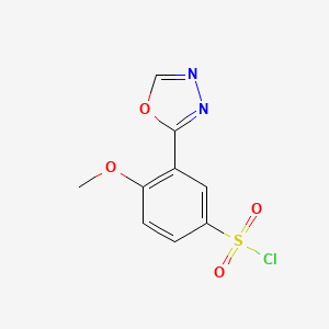 4-Methoxy-3-(1,3,4-oxadiazol-2-yl)benzene-1-sulfonyl chloride