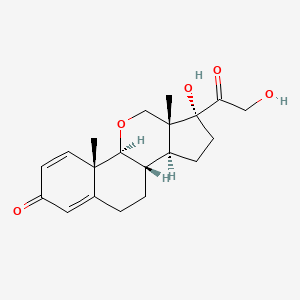 molecular formula C20H26O5 B1209117 11-Oxapregna-1,4-diene-3,20-dione, 17,21-dihydroxy- CAS No. 84876-00-6