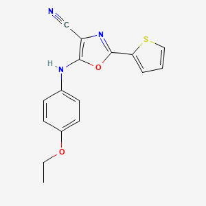 5-(4-Ethoxyanilino)-2-thiophen-2-yl-4-oxazolecarbonitrile