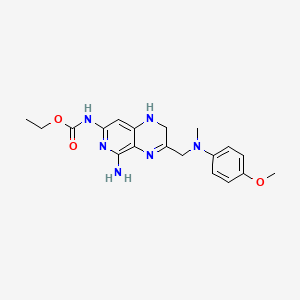 molecular formula C19H24N6O3 B1209135 ethyl N-[5-amino-3-[(4-methoxy-N-methylanilino)methyl]-1,2-dihydropyrido[3,4-b]pyrazin-7-yl]carbamate CAS No. 82585-90-8