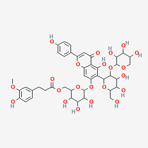 molecular formula C42H48O22 B12091360 [6-[6-[4,5-Dihydroxy-6-(hydroxymethyl)-3-(3,4,5-trihydroxyoxan-2-yl)oxyoxan-2-yl]-5-hydroxy-2-(4-hydroxyphenyl)-4-oxochromen-7-yl]oxy-3,4,5-trihydroxyoxan-2-yl]methyl 3-(4-hydroxy-3-methoxyphenyl)propanoate 