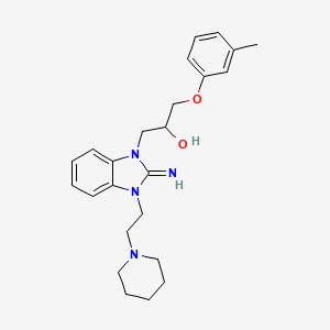 1-[2-Imino-3-[2-(1-piperidinyl)ethyl]-1-benzimidazolyl]-3-(3-methylphenoxy)-2-propanol