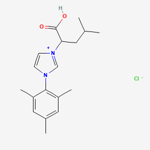 molecular formula C18H25ClN2O2 B12091392 1-(2,4,6-Trimethylphenyl)-3-[(2S)-4-methylpentanoic acid]imidazolium chloride 