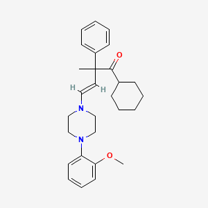 molecular formula C28H36N2O2 B12091426 1-Cyclohexyl-4-(4-(2-methoxyphenyl)piperazin-1-yl)-2-methyl-2-phenylbut-3-en-1-one CAS No. 228419-08-7