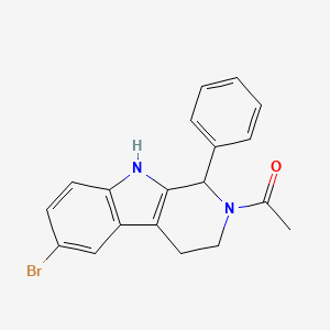 molecular formula C19H17BrN2O B1209150 1-(6-Bromo-1-phenyl-1,3,4,9-tetrahydropyrido[3,4-b]indol-2-yl)ethanone 