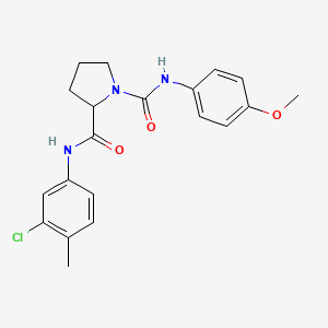 N2-(3-Chloro-4-methylphenyl)-N1-(4-methoxyphenyl)pyrrolidine-1,2-dicarboxamide